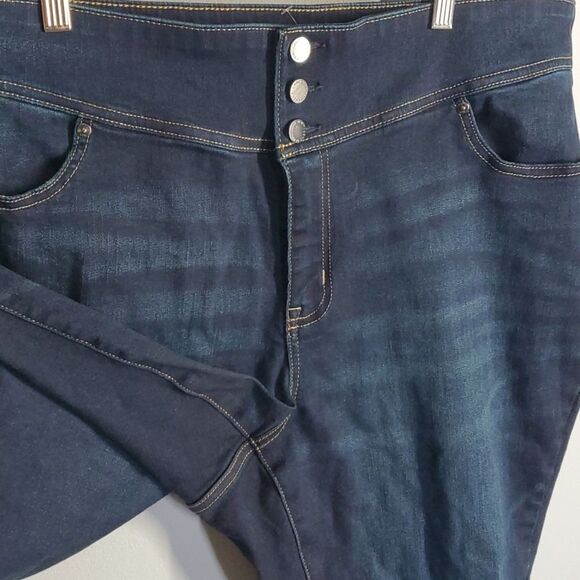 Lane Bryant jeans women's size 22 blue high rise jegging crop high-rise - Picture 4 of 12
